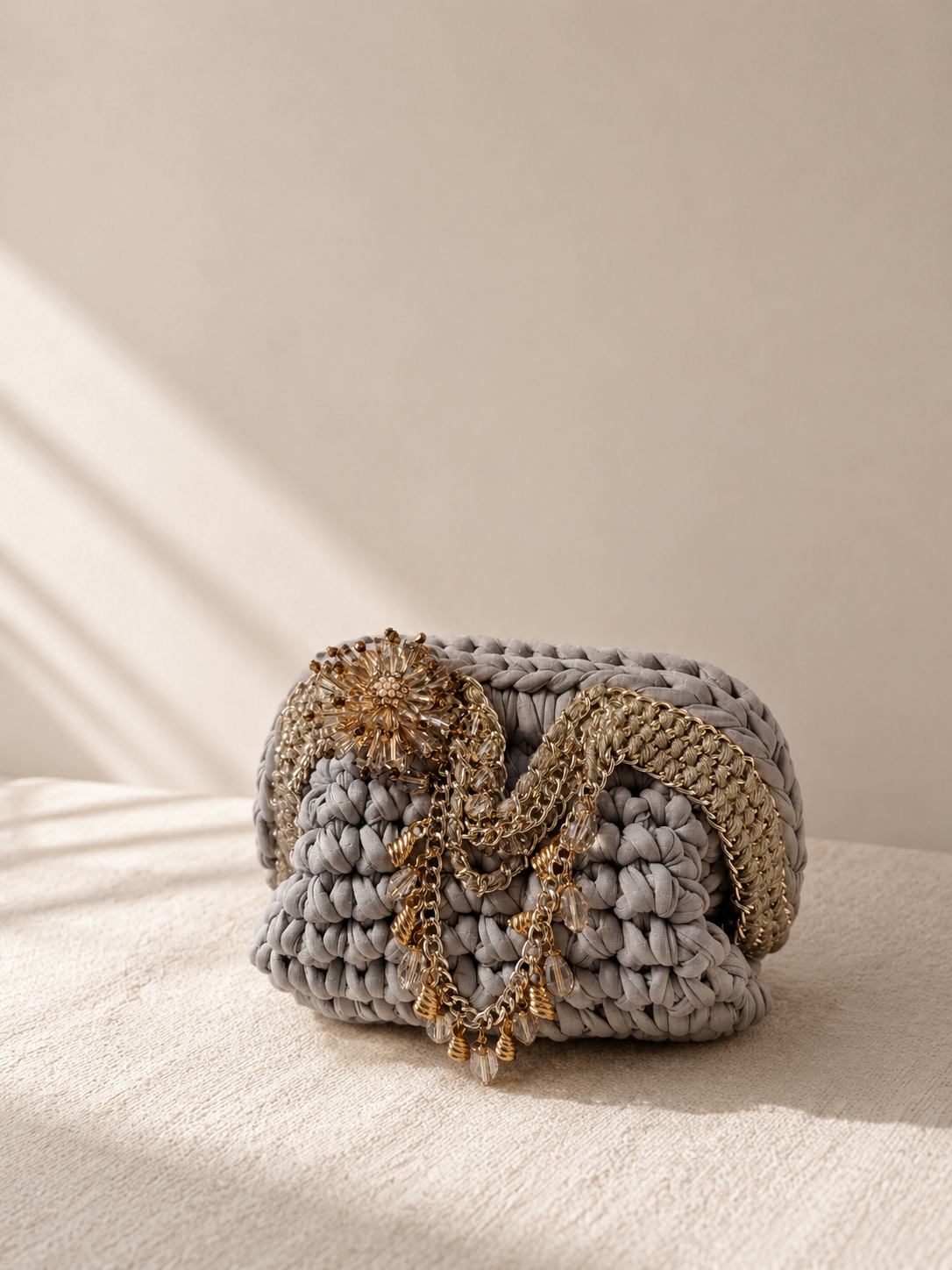 Oat Crochet Pouch