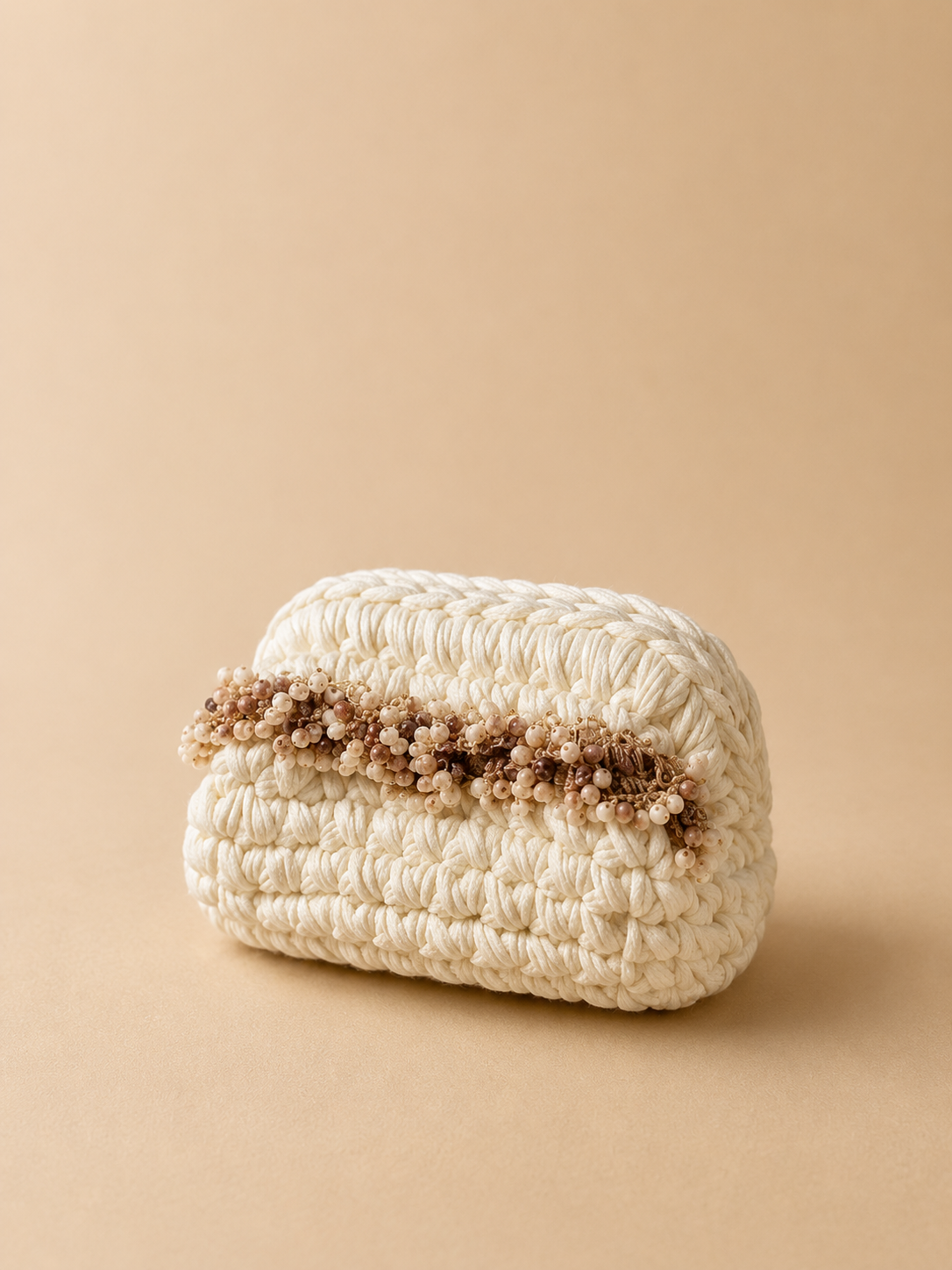 Ivory Crochet Pouch