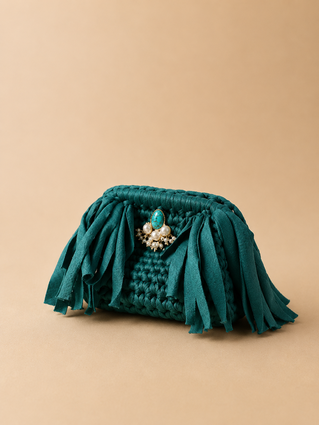 The Emerald Fringe Bag