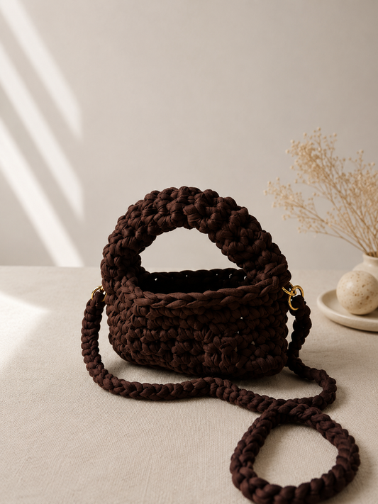 Mocha Crochet Mini Bag